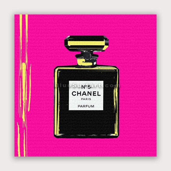 Chanel no. 5 Perfume Pop Art Painting by BlueSurfArt on Etsy