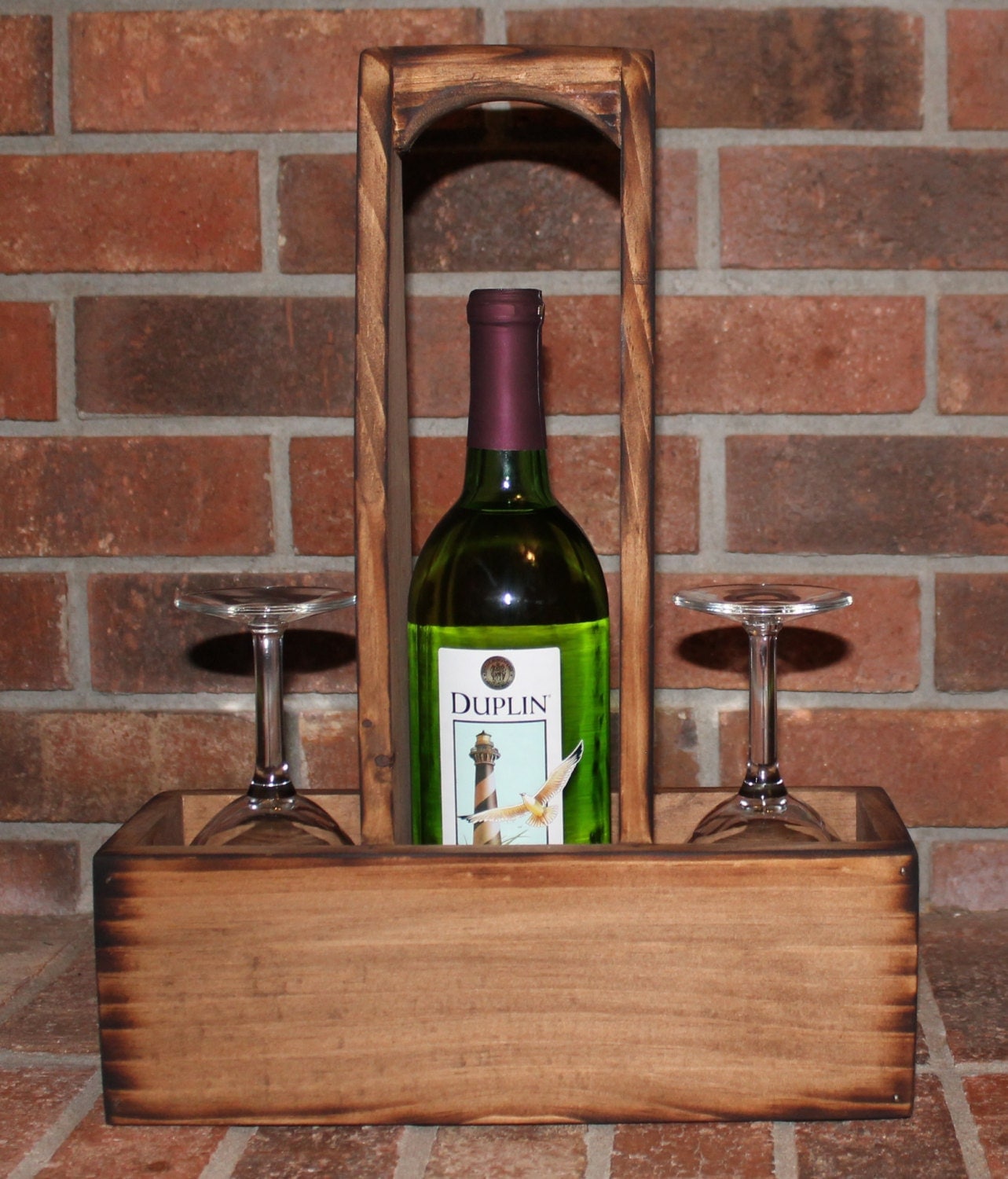 Rustic Wood Wine Caddy Wooden wine bottle and by dlightfuldesigns