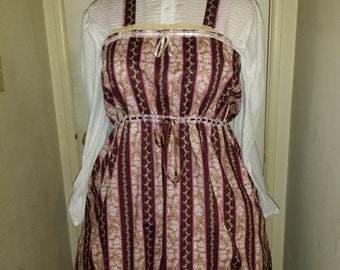 Classic Lolita Floral Stripe Adjustable Dress