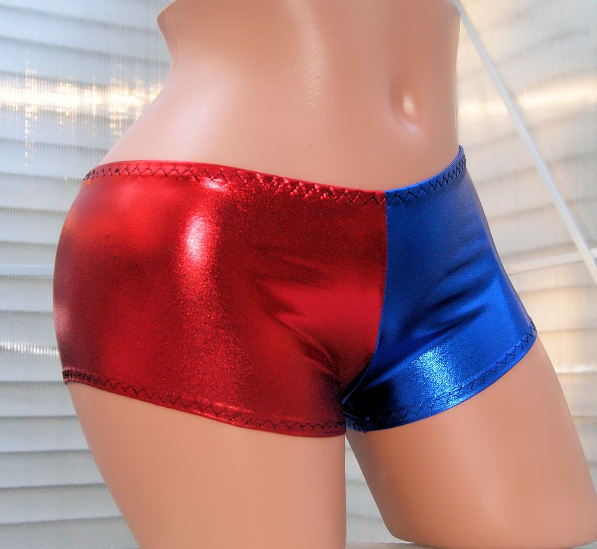 Harley Quinn Suicide Blue Red Boy Booty Shorts Adult All