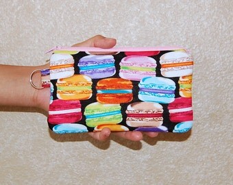 French Macarons - iPhone 6s, iPhone 6, iPhone 5, iPhone 4, Samsung Galaxy S5/S6 - Cell Phone Gadget Zipper Pouch / Coin Purse