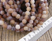 6mm Frosted Agate Beads - Brown Matte Crackle Striped Agate beads - Smooth Round Beads Banded Cracked Rustic Organic 6 mm 6mm Frosted Agate Beads - Brown Matte Crackle Striped Agate beads - Smooth Round Beads Banded Cracked Rustic Organic 6 mm
