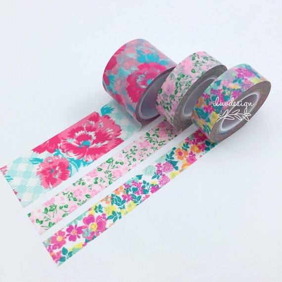 Flowers Washi Tape Floral Washi Tape Botanical Washi Tape