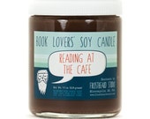 Reading at the Cafe - Soy Candle - Book Lovers' Scented Soy Candle - 8oz jar