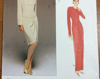 1996 Vogue 1708 Vogue American Designer Tom and Linda Platt Dress Sewing Pattern Sizes 12-14-16 UNCUT