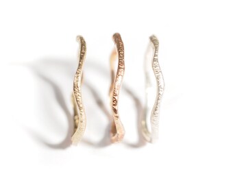 14k Rose Warrior Ring | 14k Rose Gold Textured Ring