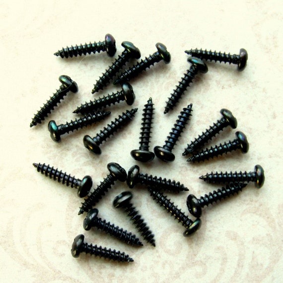 Black Wood Screws Set of 10 2 by 3/8 Steel with by LillianOlive