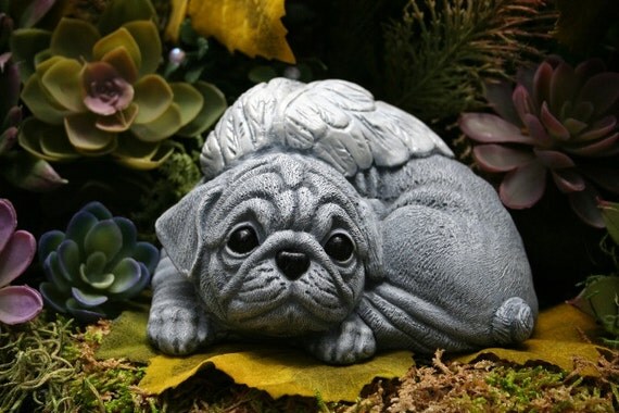 angel pug statue