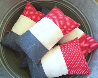FLASH SALE -- Petite Pillow - French Flag - Lavender Infused Scented Sachet Small Pillow - French Country