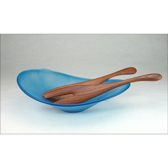 Large Salad Servers in Australian Hardwood - Serving Tongs Spoons - Minimal Wood Design - Left or Right Hand - Crafted by Someone Who Cooks featured image