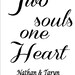 Two Souls One Heart vinyl stencil for 11 x 16 board