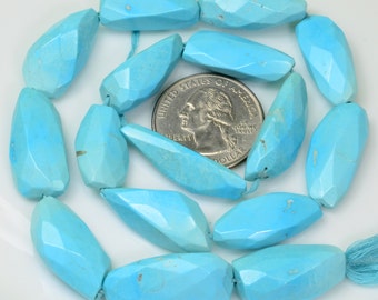 Sleeping Beauty Turquoise Faceted Nuggets 15 inch strand
