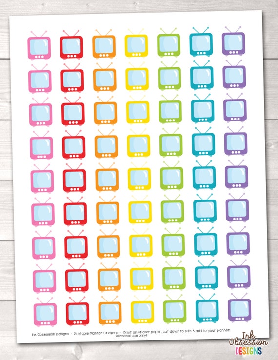 Printable Tv Stickers | printable tv planner stickers instant download printable Printable Tv Stickers | printable tv planner stickers instant download printable