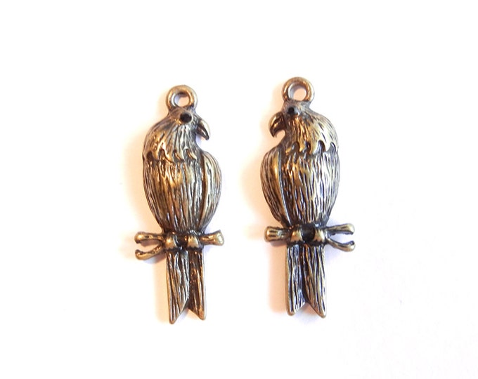 Burnished Gold-tone Parrot Charms