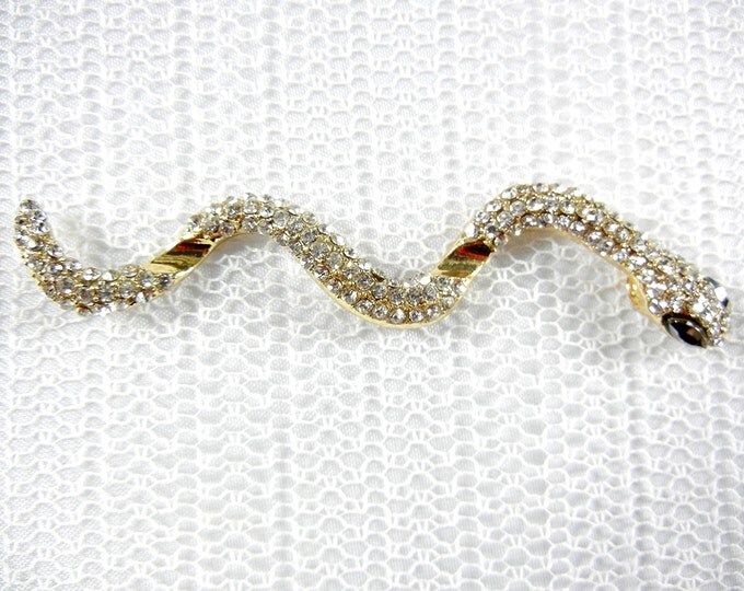 Double Link Rhinestone Snake Pendant