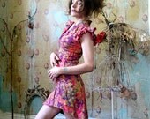 Mandarin Collar Dress, Cocktail Dress, Party Dress, Hot Pink Dress, Womens Jersey Dress, Wearable Art Dress, Short Dress, Jersey Tunic Dress Mandarin Collar Dress, Cocktail Dress, Party Dress, Hot Pink Dress, Womens Jersey Dress, Wearable Art Dress, Short Dress, Jersey Tunic Dress