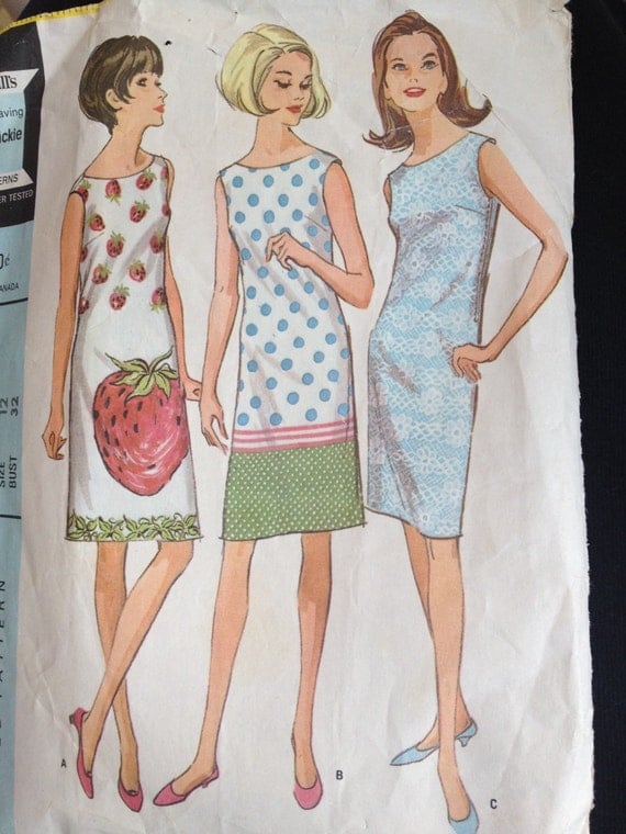 Vintage 60s Sack Dress Pattern by McCalls 8190 by BohoChicVintage