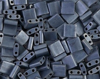 TB-TL-2001 Miyuki Tila Matte Gunmetal 5x5x1.9 mm - 10 grams