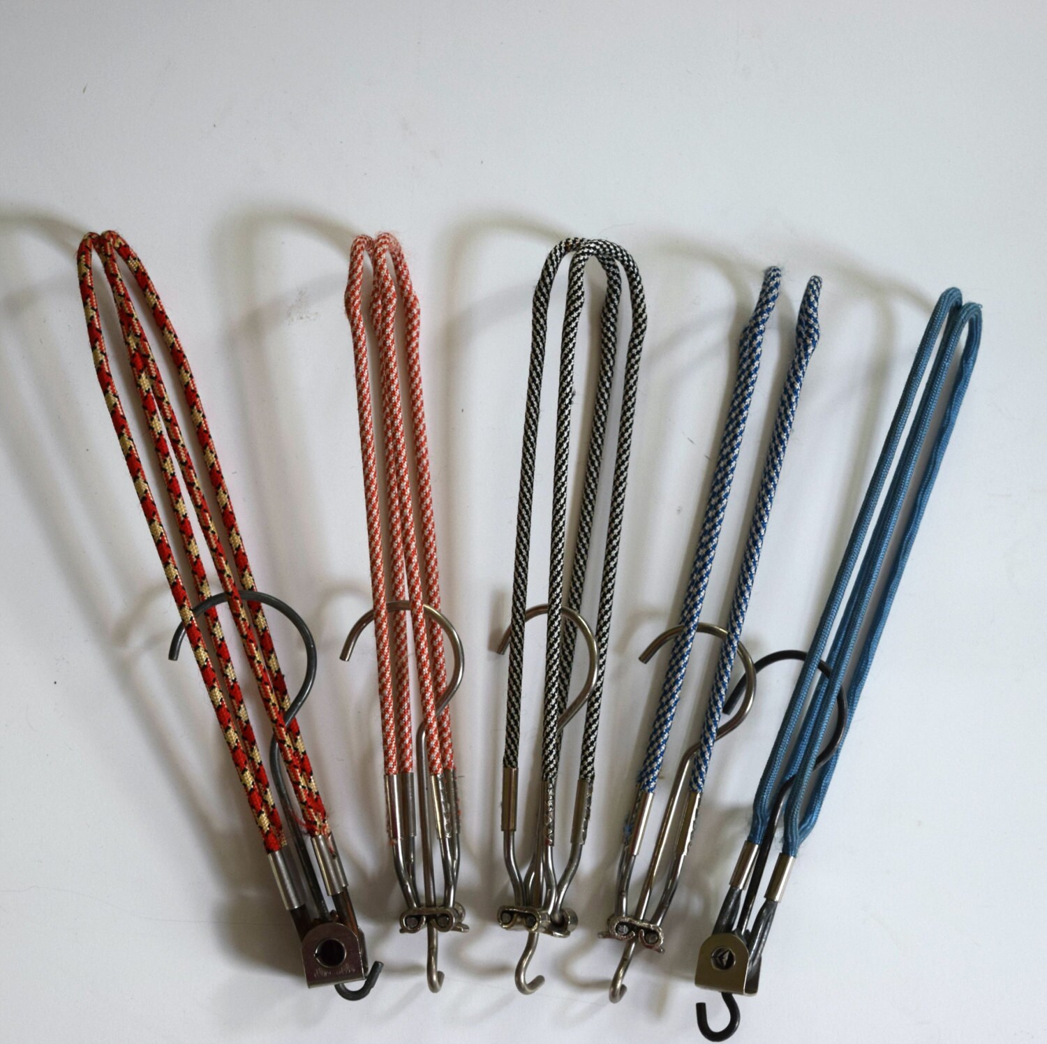 Collapsible Travel Hangers Old Folding Hangers Collectible Reds and Blues from Russia, England