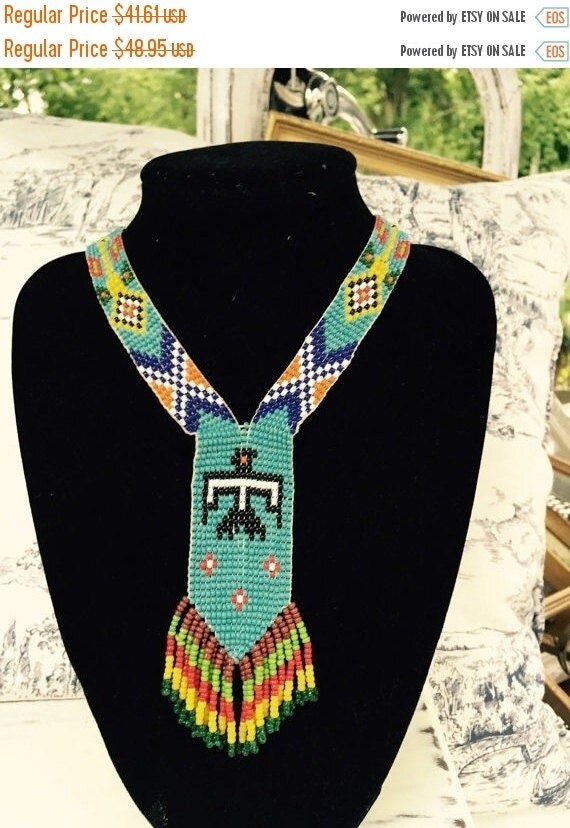 SPRING SALE ABORIGINAL Bead Necklace Traditional by StudioVintage