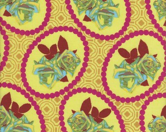 Free Spirit Fabrics Anna Maria Horner Hand Drawn Garden Waltz in Coral - Half Yard