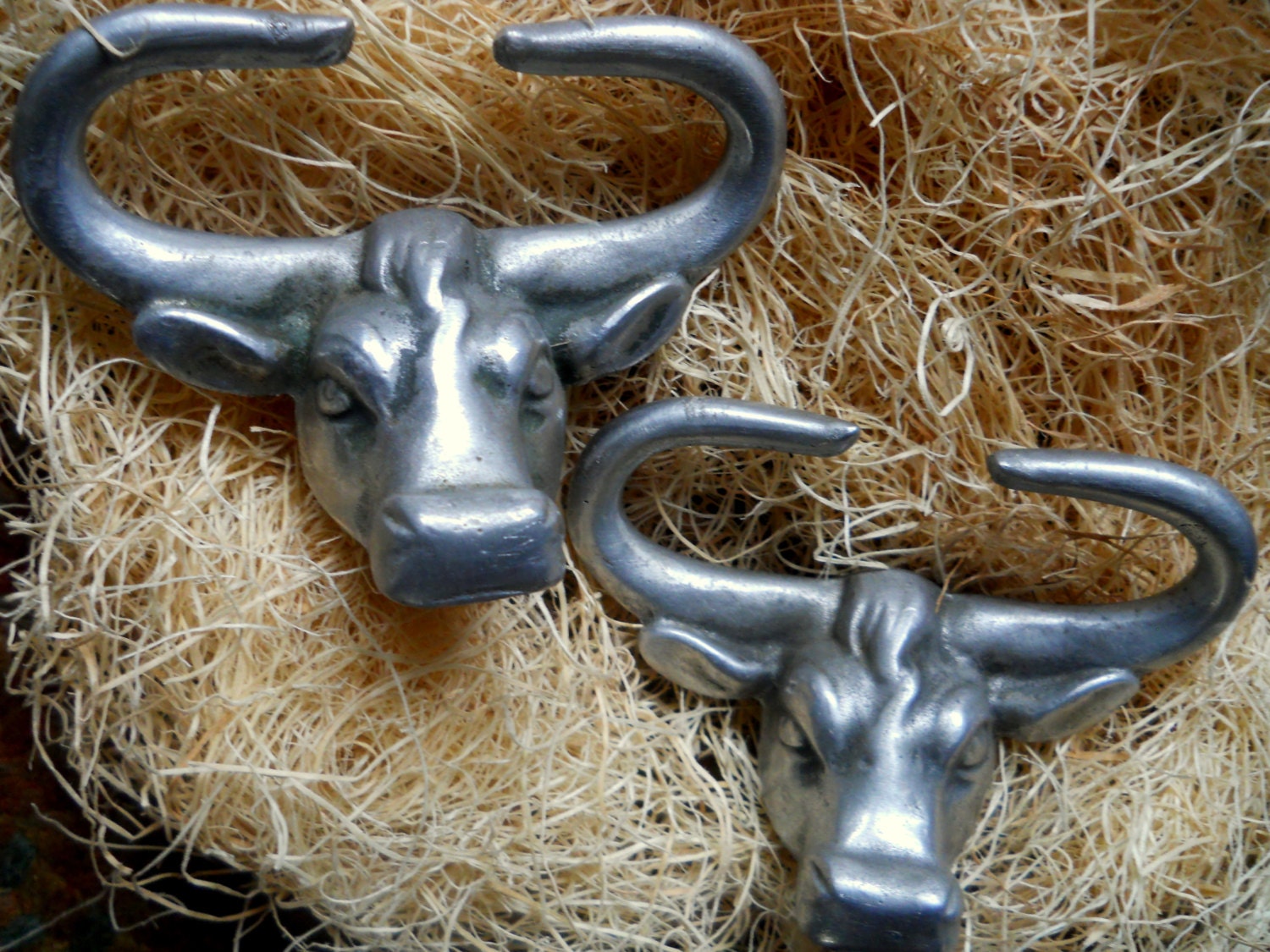Metal Bull Horn Drawer Pulls Texas Longhorn Dresser Knobs Cowboy