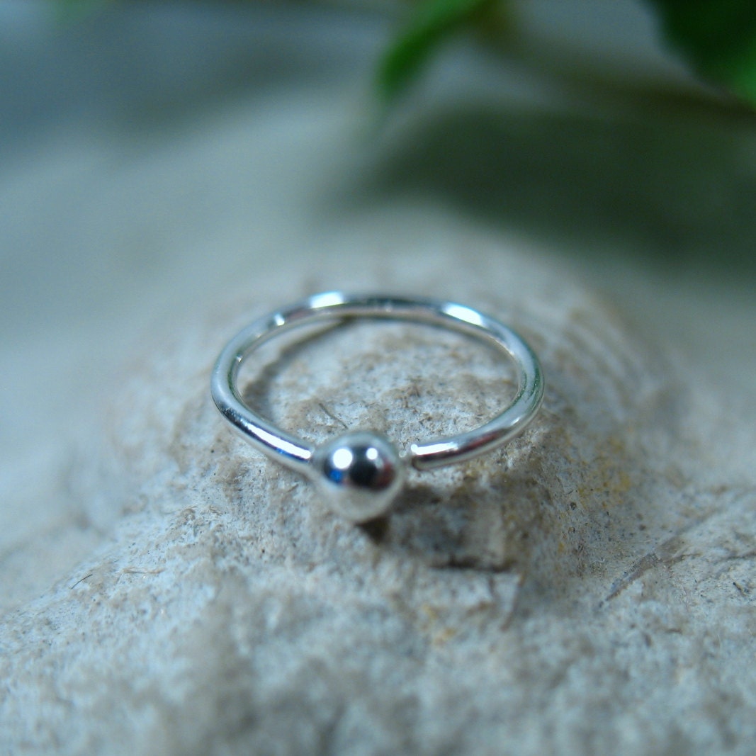 Nose Ring Silver Ball Hoop Silver Nose Ring Ball Nose Ring