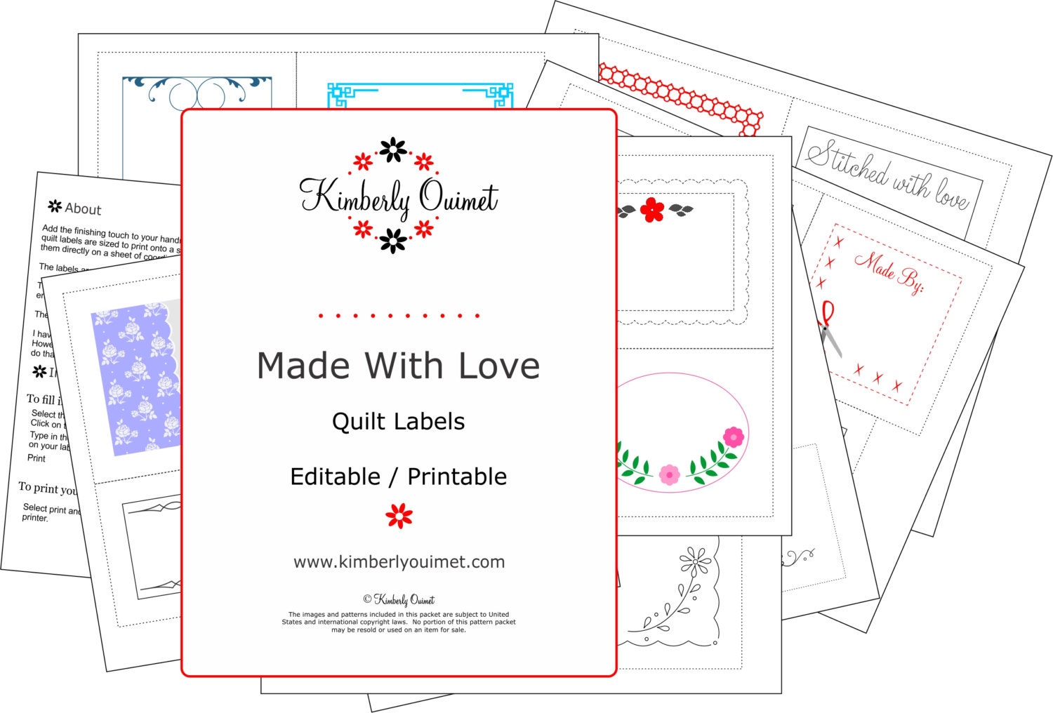 printable quilt labels editable label customized tag