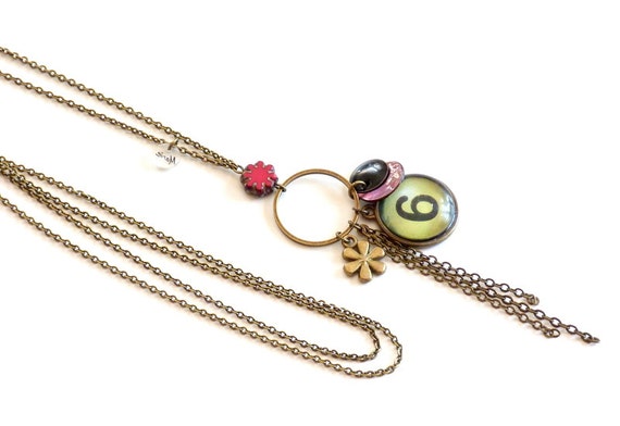 Long boho necklace with charms, Long charm necklace, Boho jewelry, Boho necklace, Boho, Trendy necklace, Hippie chic necklace