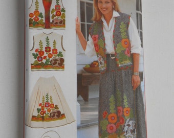 Misses Vest, Skirt, Purse and Belt Pattern Butterick 4966 Size 6 8 10 12 14 16 18 20 22 24 Bust 30 1/2 31 1/2 32 1/2 34 36 38 40 42 44 46