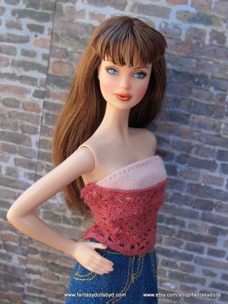 Barbie Doll Repaint Ooak Custom Fashion Doll Nude Repainted