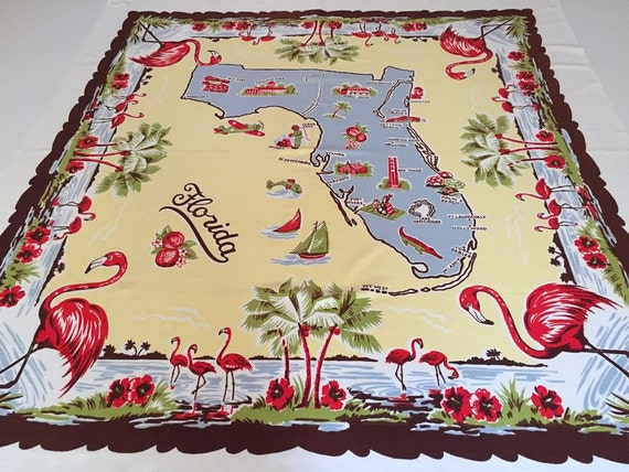 Vintage Florida Tablecloth 3