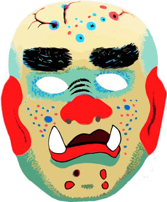 creepy monster printable mask png clip art printable Halloween