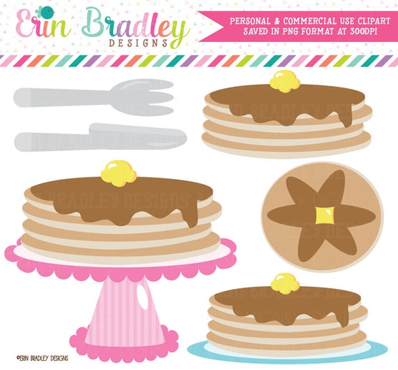 50% OFF SALE Pancake Party Clipart Clip Art Personal & Commercial Use Instant Download Il_570xn