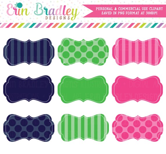 Preppy Frames Clipart Clip Art Personal and Commercial Use Navy Blue Green Pink Il_570xn