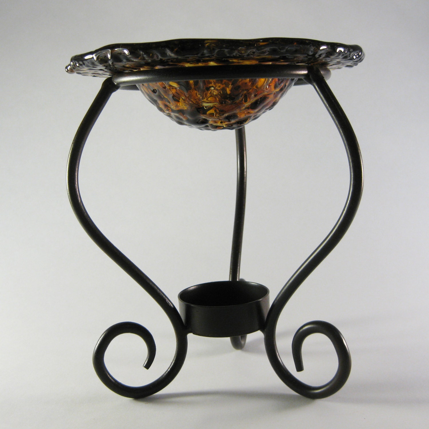 Tart Burner Amber Fused Glass Oil Burner Home Decorating