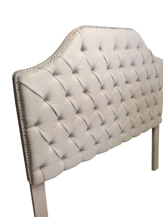 Queen Size Tufted Upholstered Headboard with Rhinestones QUEEN
