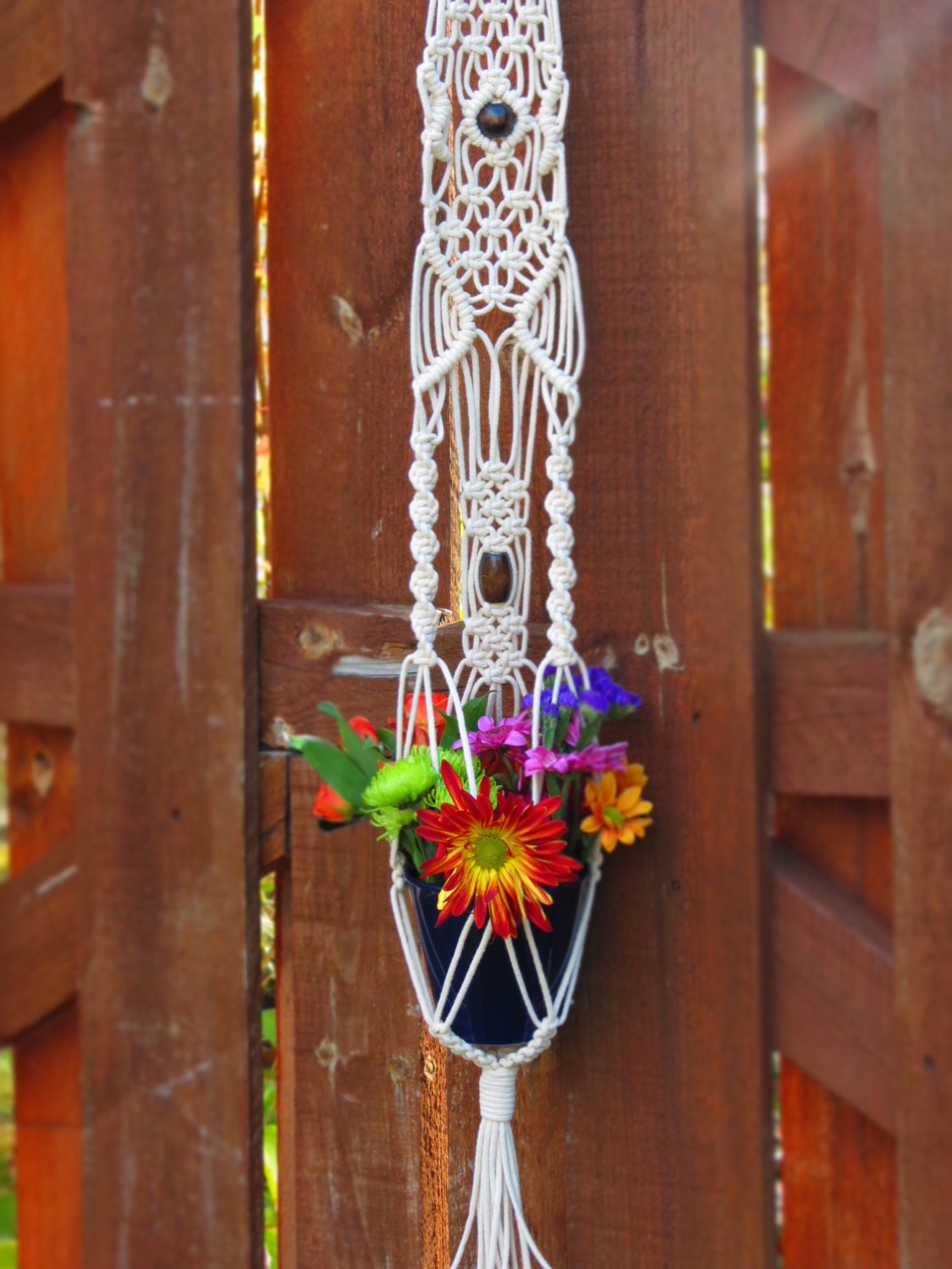 Macrame plant hanger 3mm cotton rope 40 Unique by