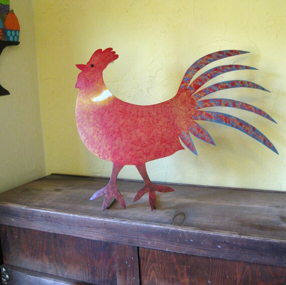 Metal arte gallo libre permanente cocina por frivoloustendencies