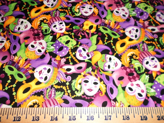 MARDI GRAS Fabric Sold by the Half Yard by rspomm on Etsy