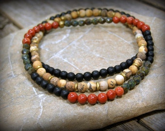 mens bracelet, Mens Jewelry, Stretch Bracelet, mens beaded bracelet, Stack Bracelet, bracelet for men, Native American, mens bracelet set