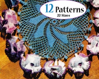 12 Floral Doily Pattern eBook ... Flower Doily Pattern Crochet Pattern Instant Download PDF ... J269