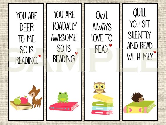 Printable Forest Friends Theme Bookmarks