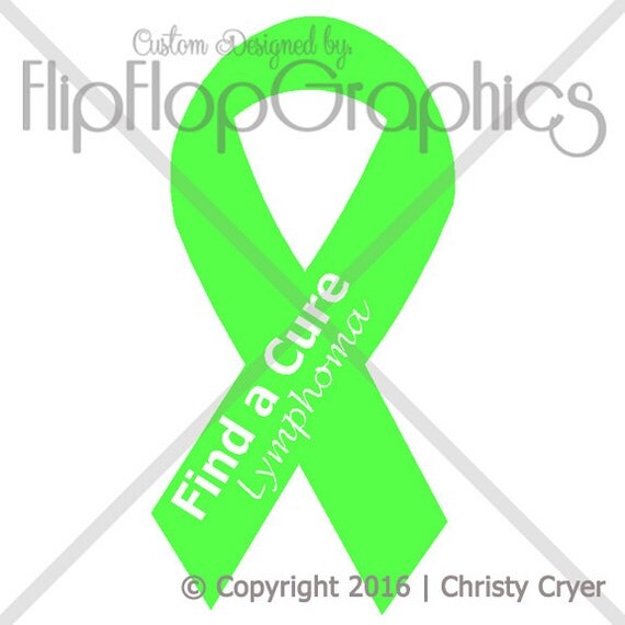 Lime Green Awareness Ribbon Lymphoma Vinyl Graphic Sticker