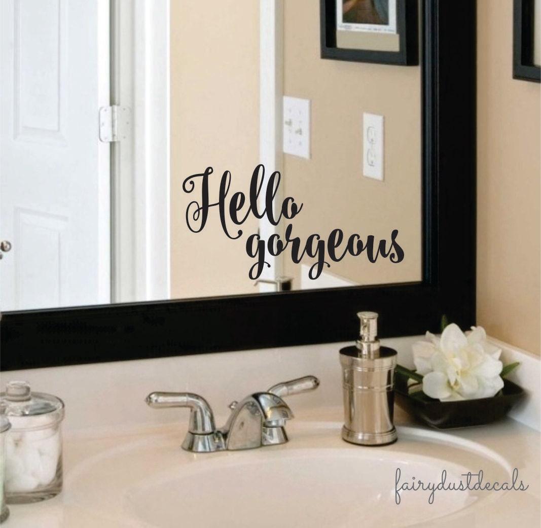 Hello Decal Bathroom Mirror Decoration by FairyDustDecals