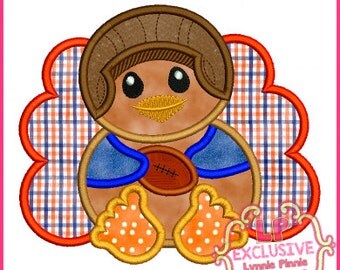 Vintage Football Baby Turkey Boy 4x4 5x7 6x10 SVG Machine Embroidery Design