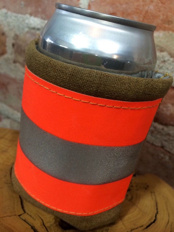 Recycled Firefighter Gear Beverage Koozie by rekindledpride