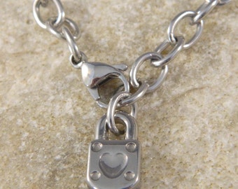 Stainless Steel Padlock Necklace