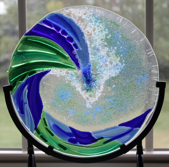 Glass Wave Fused Glass Ocean Sea Beach Shoreline Tides