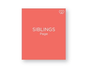 SIBLINGS - Additional Baby Book Page